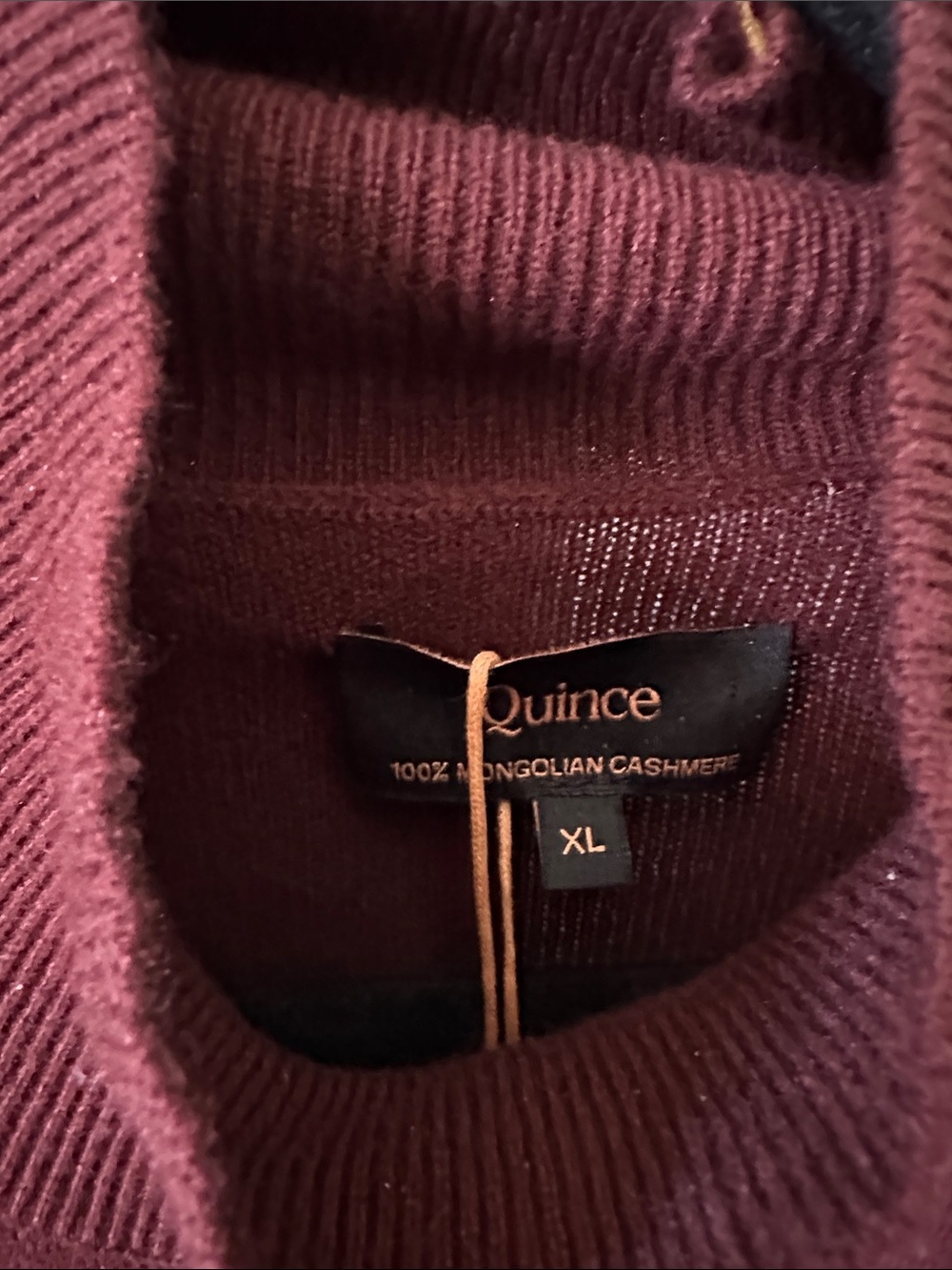 Quince Mongolian Cashmere Turtleneck Sweater Dress Red Burgundy Wine Tasting XL - Picture 8 of 12